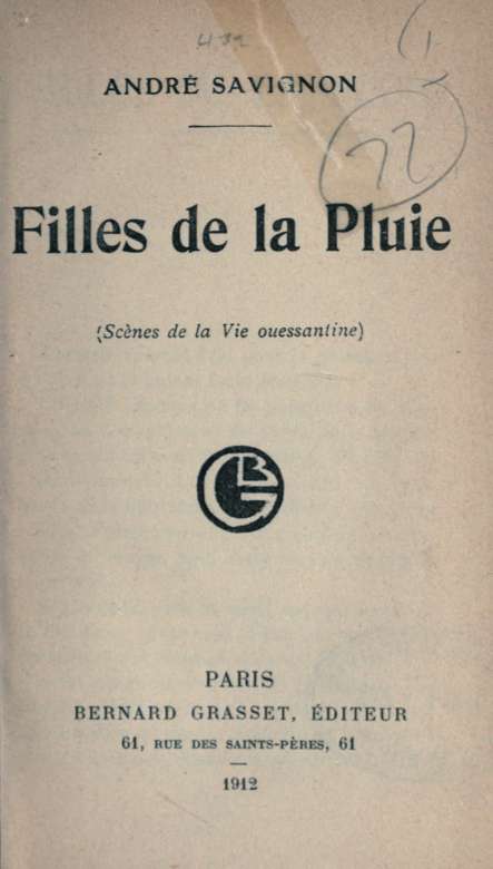 Filles de la pluie (scenes de la vie ouessantine)
