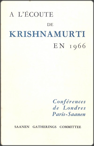 A l'écoute de Krishnamurti
