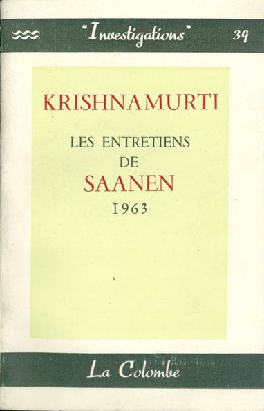 Les Entretiens de Saanen - 1963