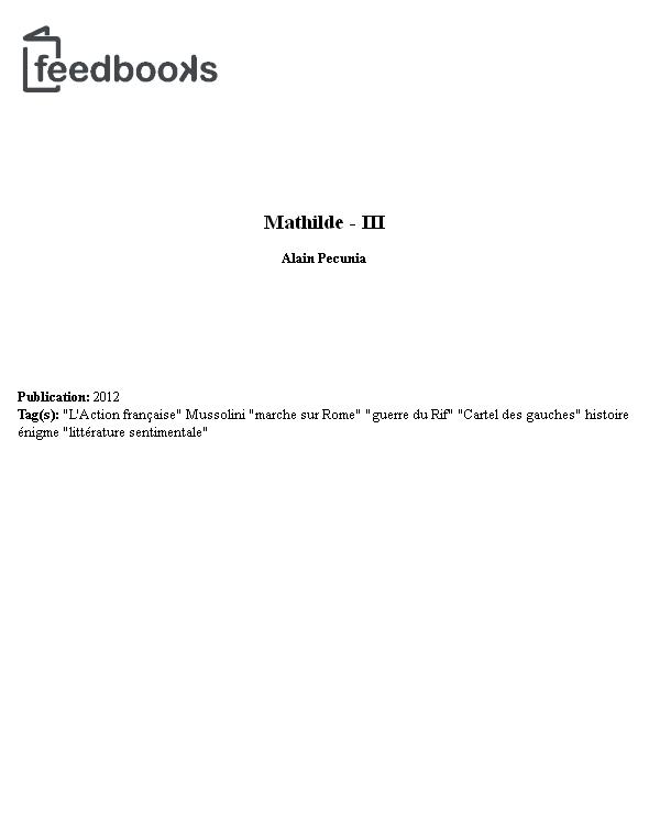 Mathilde - III