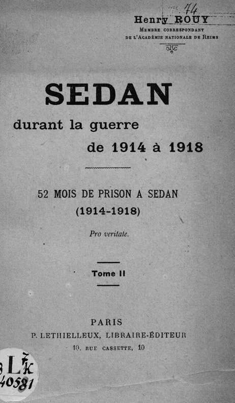 Sedan durant la guerre de 1914 à 1918