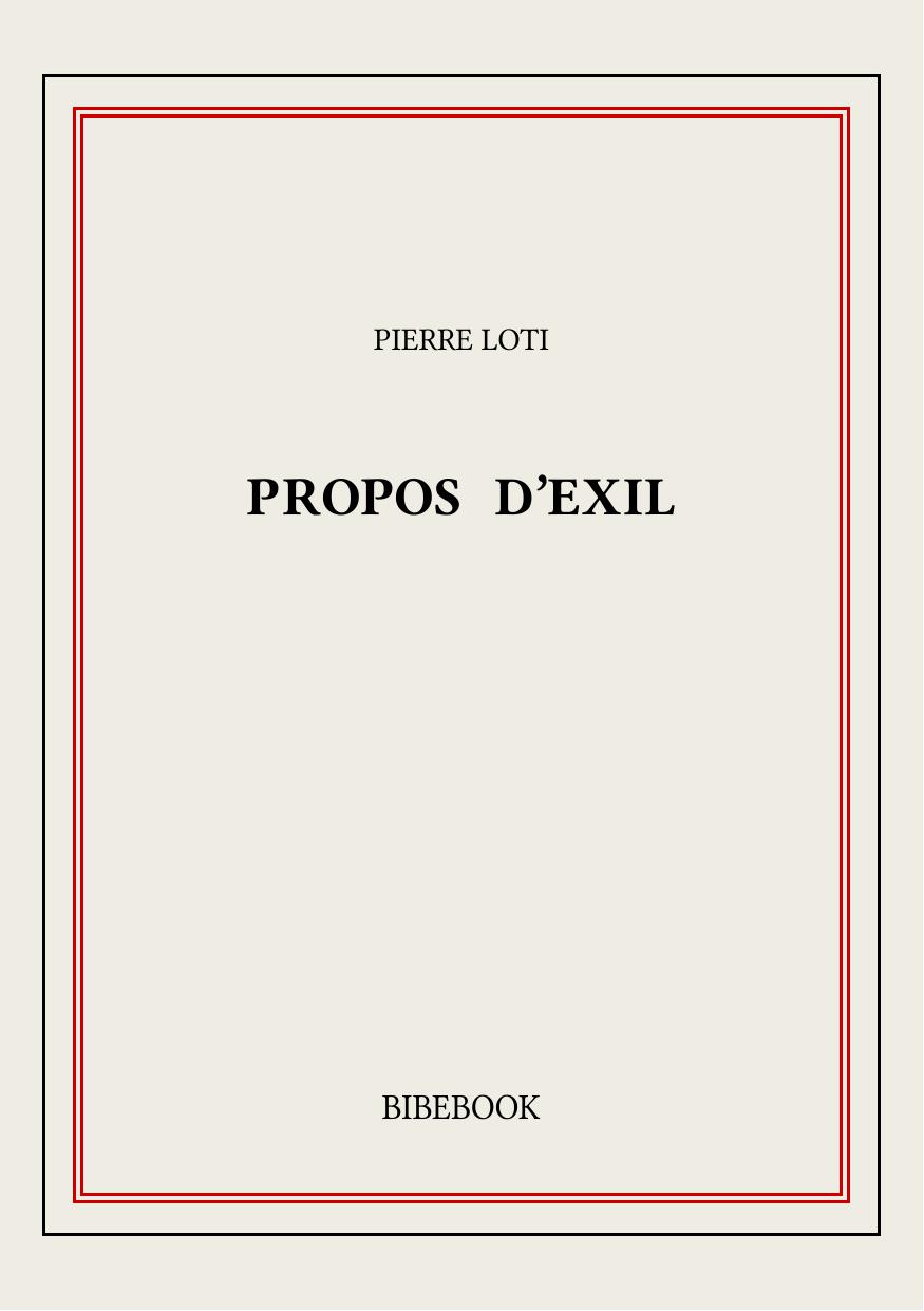 Propos d'exil