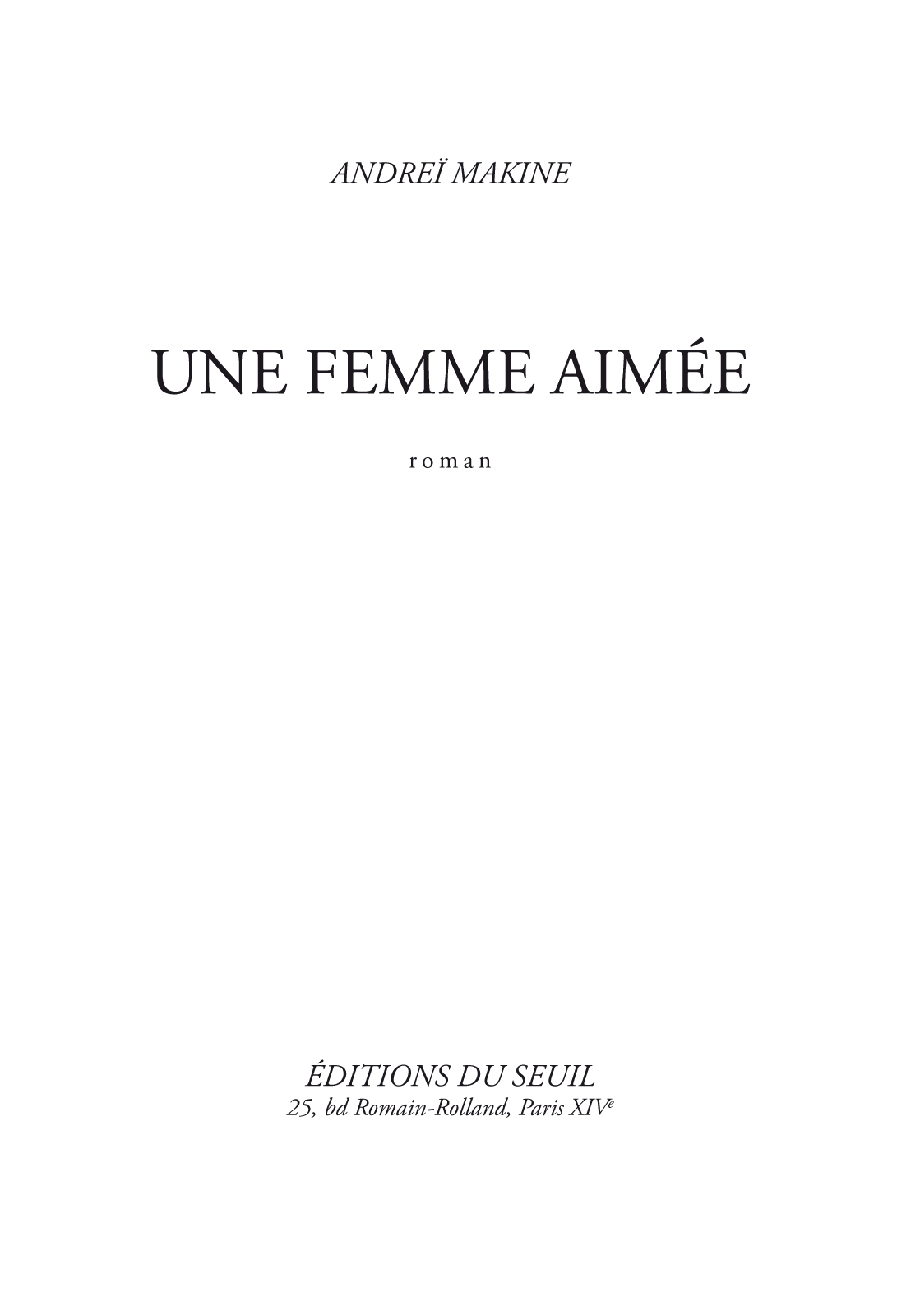 Une femme aimée