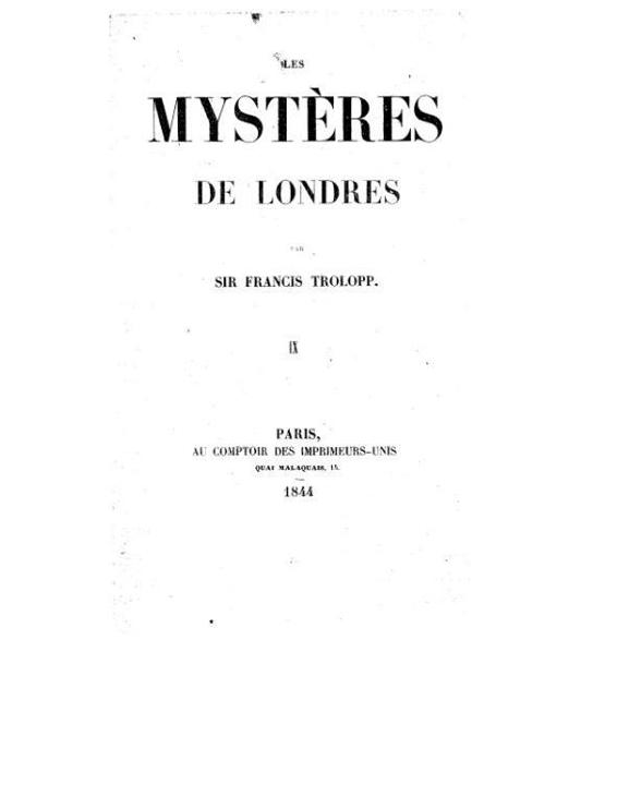 Les Mystères de Londres Tome IV
