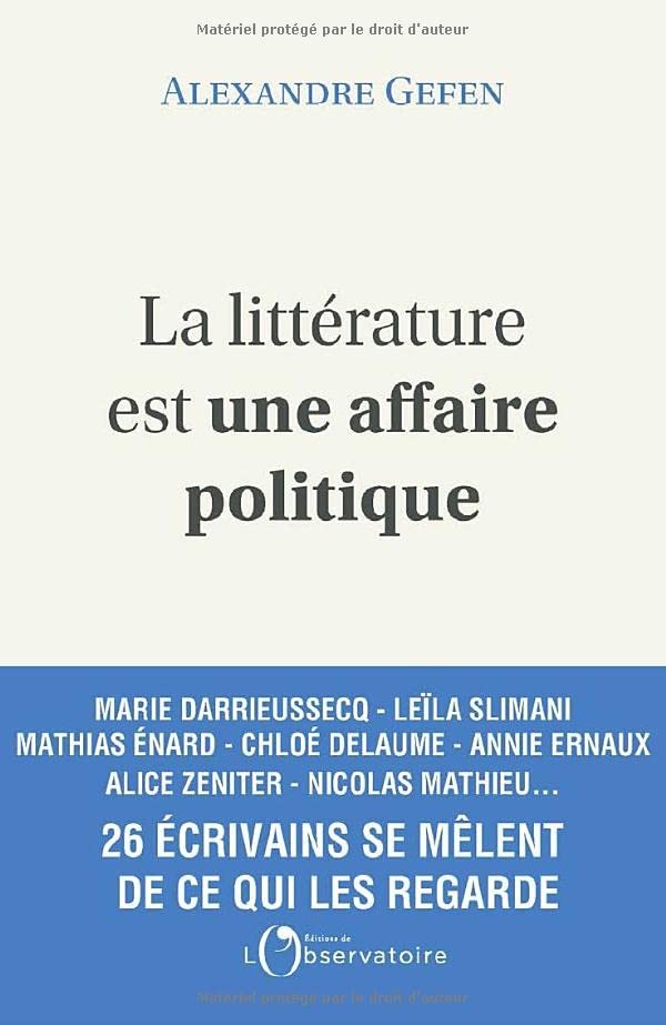 La littérature est une affaire politique